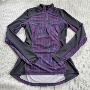 Prana 1/4 Zip Sierra Athletic LS Pullover Shirt Small Black Purple Blue Pink